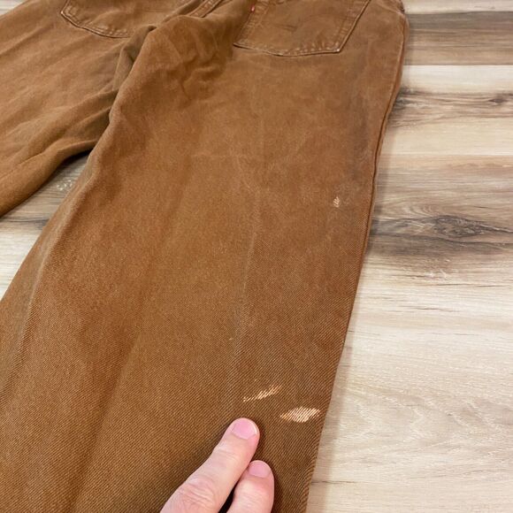 Vintage Levi's 551 Jeans Mens Medium 34 x 31 Brown Denim Loose Tapered Leg - Picture 13 of 14